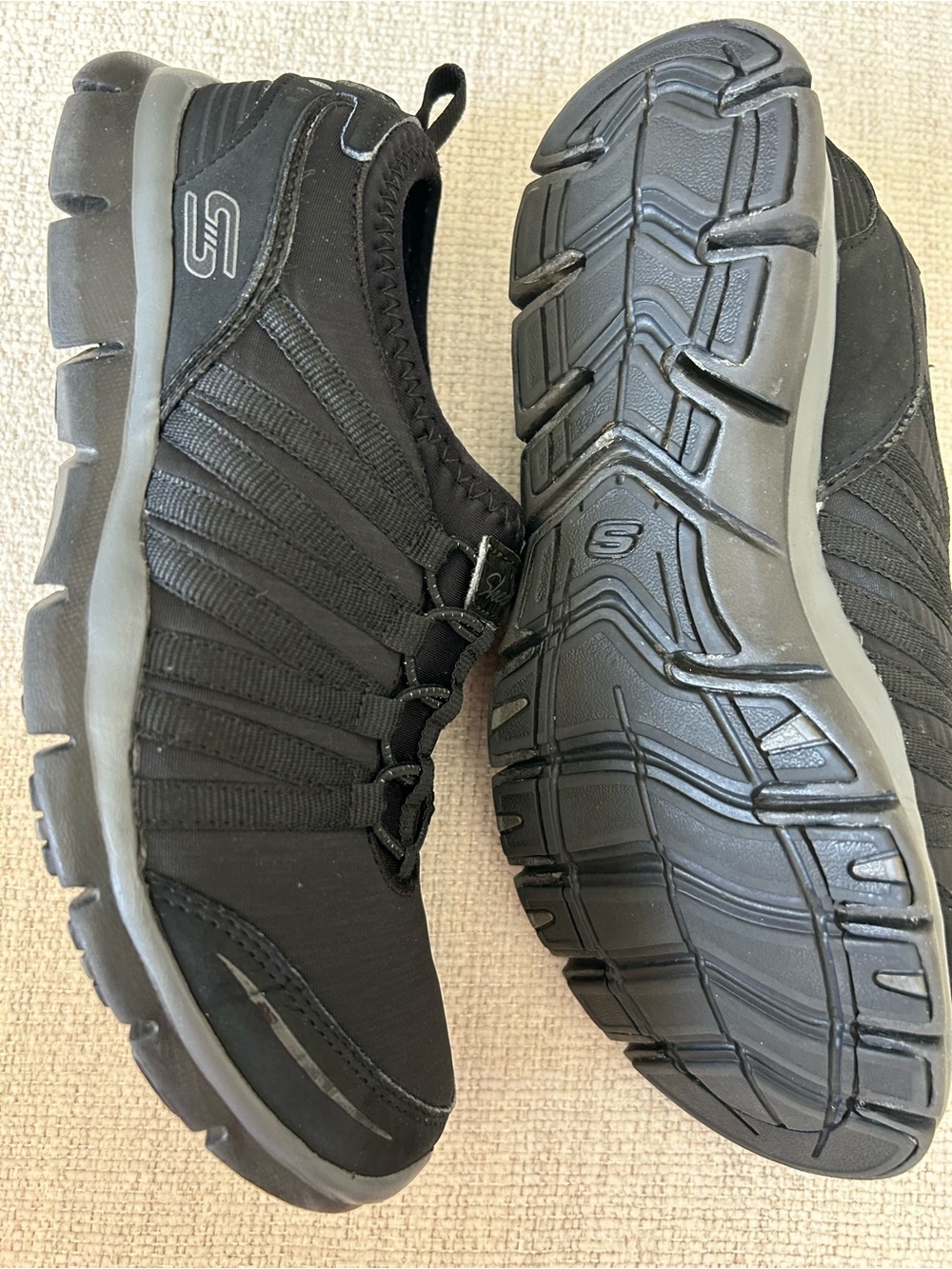 Skechers Black Slip-On Athletic Sneakers